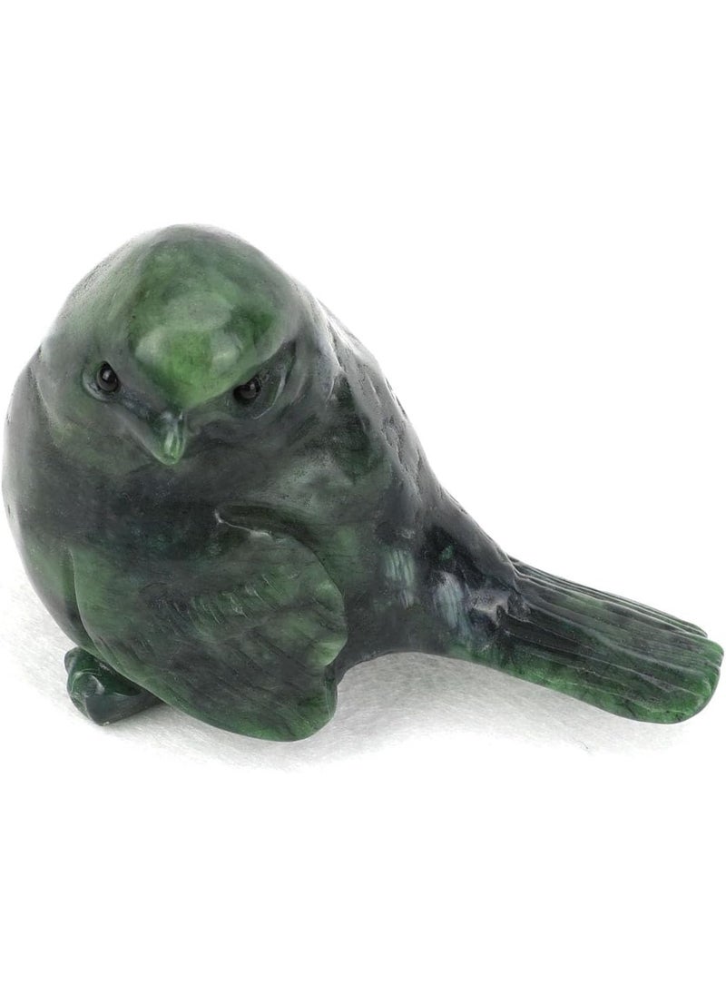 gemshan GemsHan Jade Bird Statue  Carved Animal Decor Jade Stone Birds Decorative Ornaments for Garden Living Room Bedroom Office Desktop  - Image 3