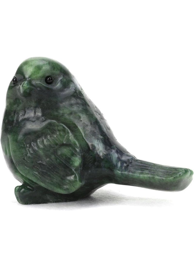 gemshan GemsHan Jade Bird Statue  Carved Animal Decor Jade Stone Birds Decorative Ornaments for Garden Living Room Bedroom Office Desktop  - Image 2