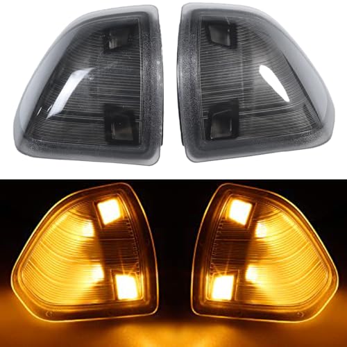 YMHHefy LED Side Mirror Turn Signal Light Smoked Cover Lens 2Pcs Compatible with Dodge Ram 1500 2500 3500 4500 5500 68302828AA 68302829AA Left Driver Right Passenger Lamps Two Wire - Image 1