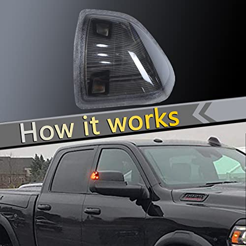 YMHHefy LED Side Mirror Turn Signal Light Smoked Cover Lens 2Pcs Compatible with Dodge Ram 1500 2500 3500 4500 5500 68302828AA 68302829AA Left Driver Right Passenger Lamps Two Wire - Image 4