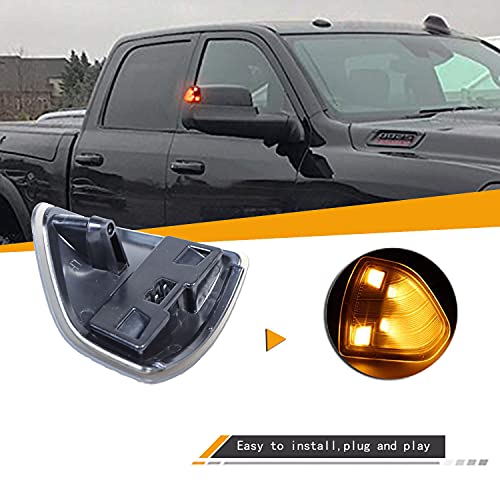 YMHHefy LED Side Mirror Turn Signal Light Smoked Cover Lens 2Pcs Compatible with Dodge Ram 1500 2500 3500 4500 5500 68302828AA 68302829AA Left Driver Right Passenger Lamps Two Wire - Image 2