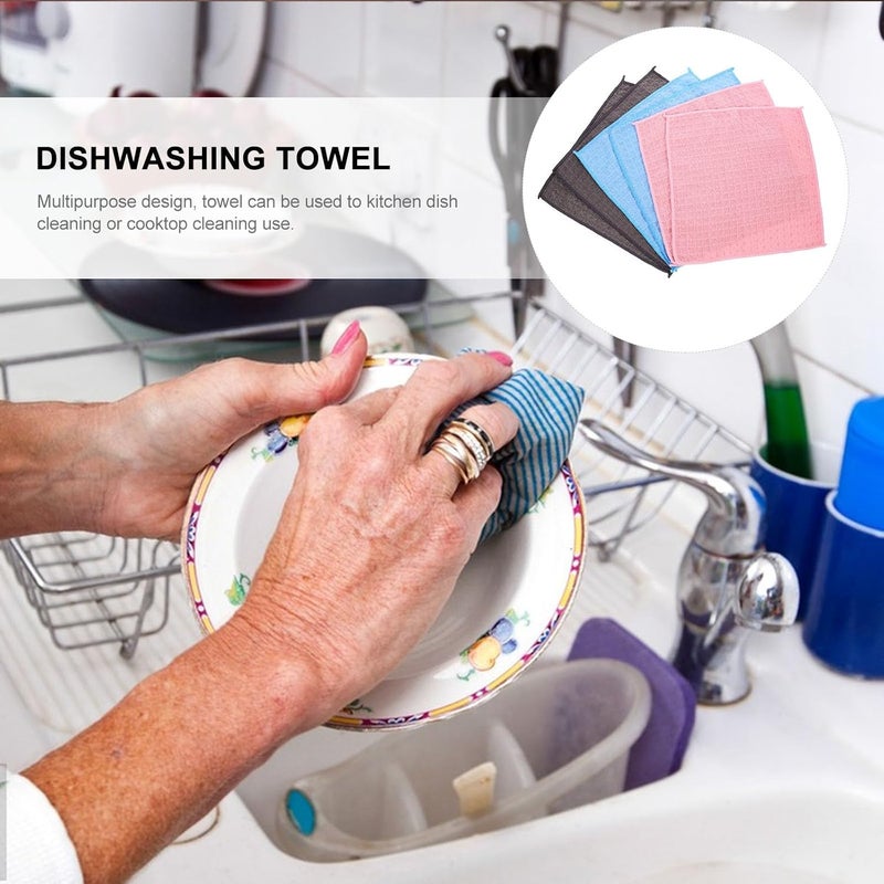Zerodeko 6pcs Waffle Weave Dish Towels Kitchen Dishcloths Ultra Absorbent Reusable Cotton Blend Cleaning Cloths for Washing Dishes and Cutlery - Image 5