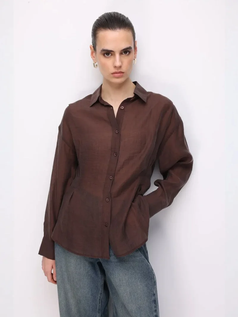 ميكسراي MIXRAY Fitted Textured Button-Up Shirt