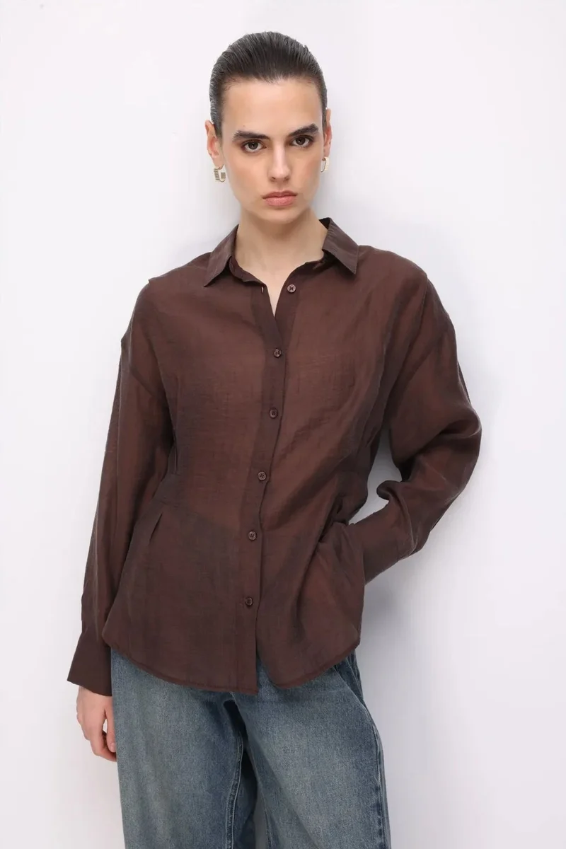 Mixray MIXRAY Fitted Textured Button-Up Shirt
