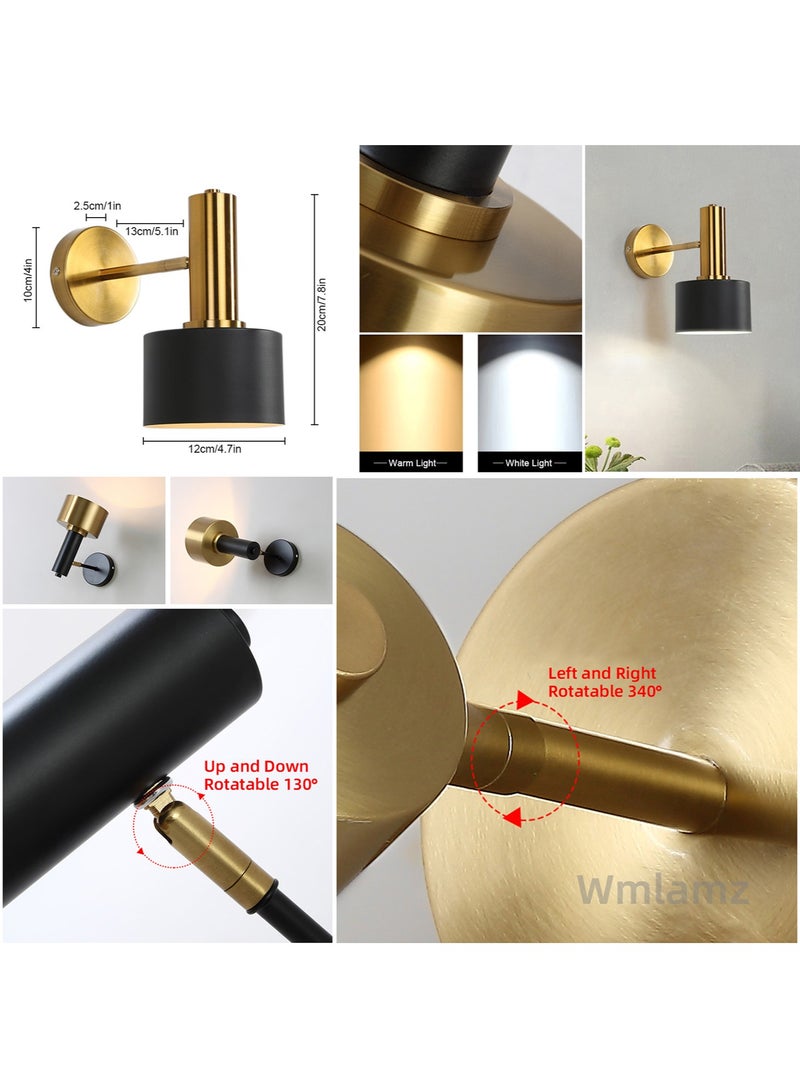 Wmlamz Pack of 2 Wireless battery power Fashion Wall Lighting with Remote, Study Porch Staircase Bedroom Smart No Wiring Wall Sconce - Image 5