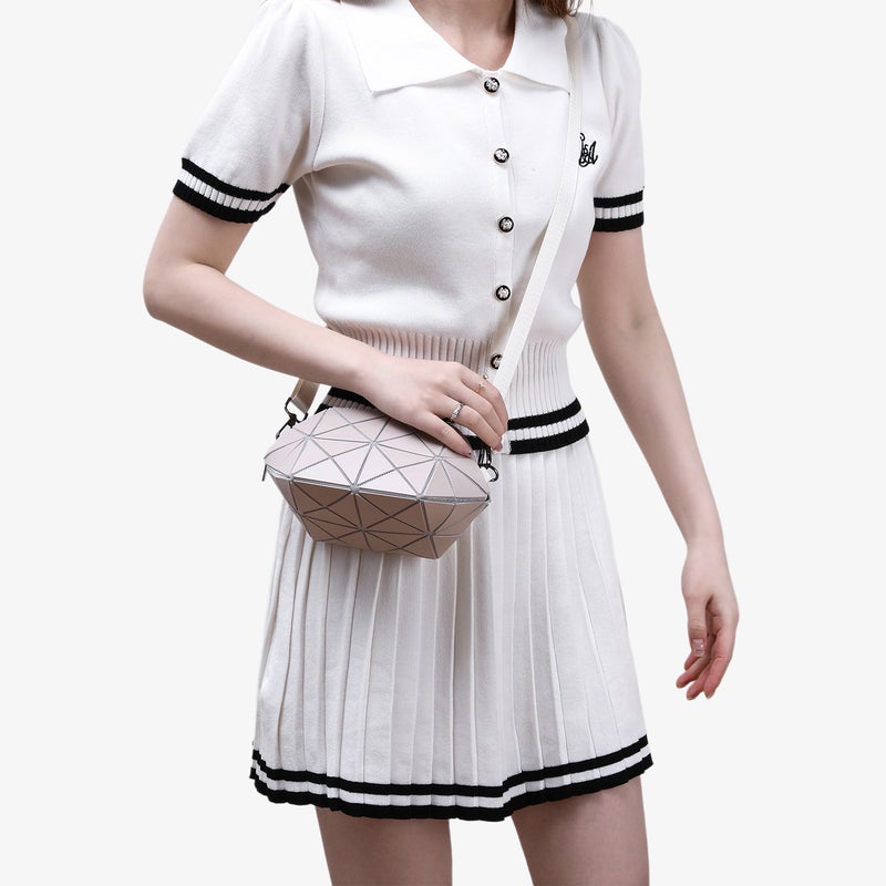 Limited Edition Shell Bag, Fashionable And Simple Shoulder Crossbody Bag, Geometric Quilted Bag, Hand-Held Lipstick Bag - Image 3