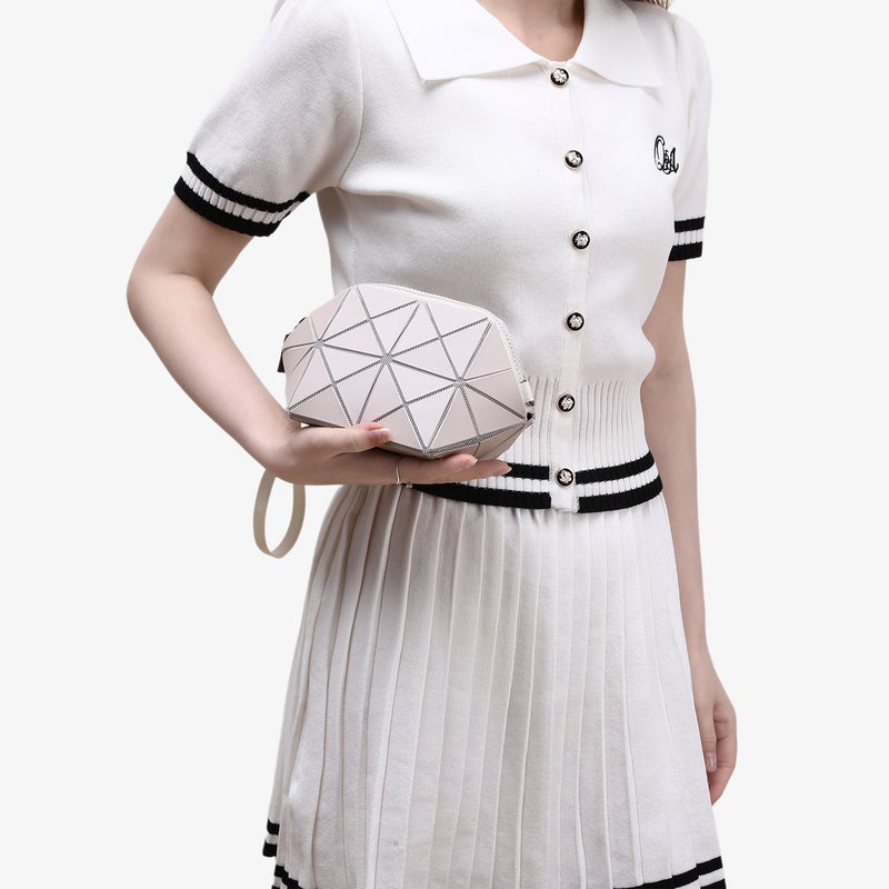 Limited Edition Shell Bag, Fashionable And Simple Shoulder Crossbody Bag, Geometric Quilted Bag, Hand-Held Lipstick Bag - Image 4