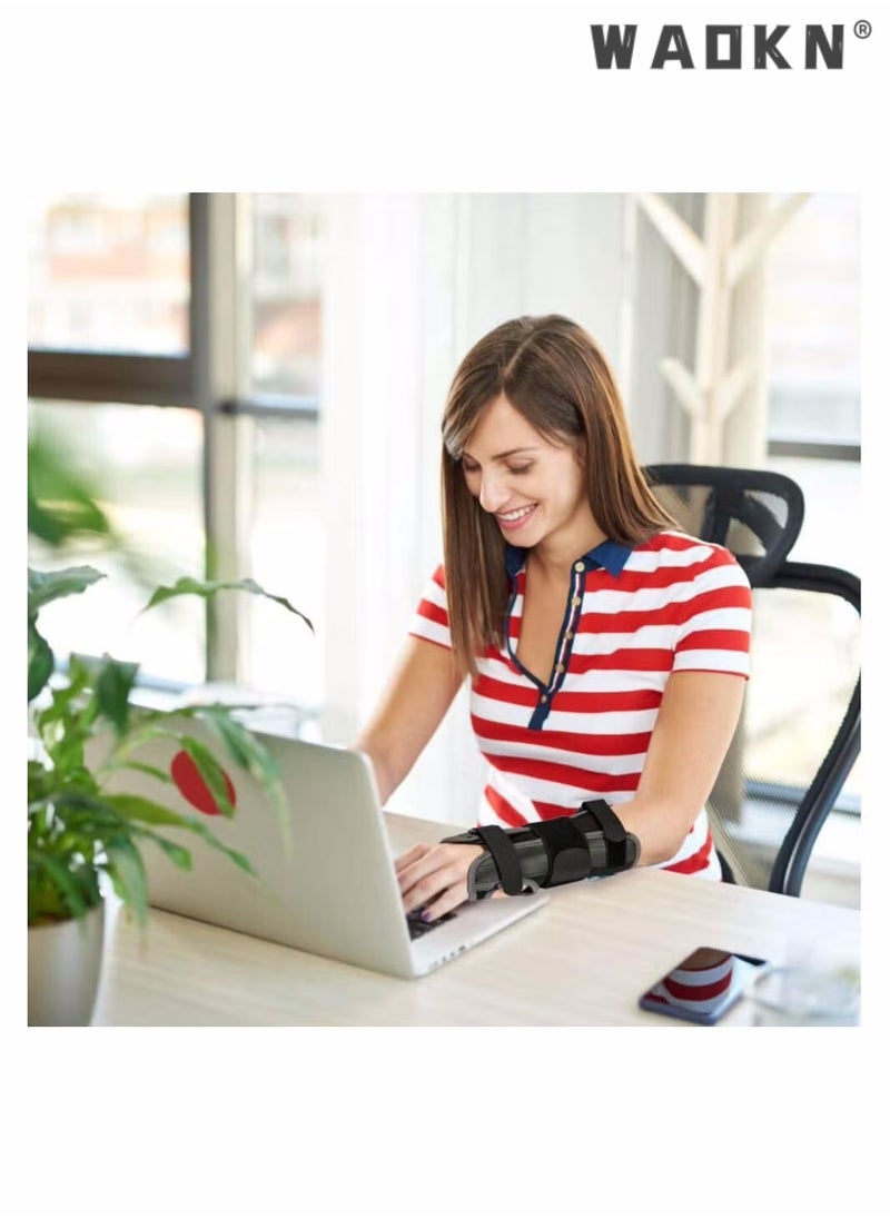 Adjustable Wrist Support Brace for Carpal Tunnel, Fits Both Hands, with Aluminum Splint Helps Relieve Tendinitis, Arthritis, Sprain, Athletic Pain