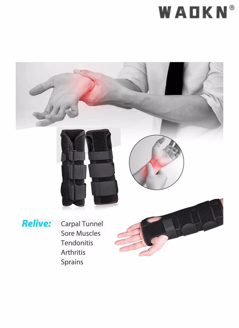 Adjustable Wrist Support Brace for Carpal Tunnel, Fits Both Hands, with Aluminum Splint Helps Relieve Tendinitis, Arthritis, Sprain, Athletic Pain