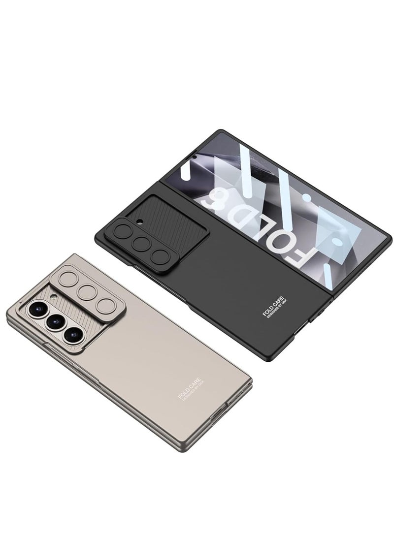 جراب GKK لهاتف Samsung Galaxy Z Fold 6، مع واقي شاشة وغطاء كاميرا منزلق، مقاوم للصدمات، جراب صلب من البولي كربونات لهاتف Samsung Galaxy Z Fold 6. فضي - Image 5