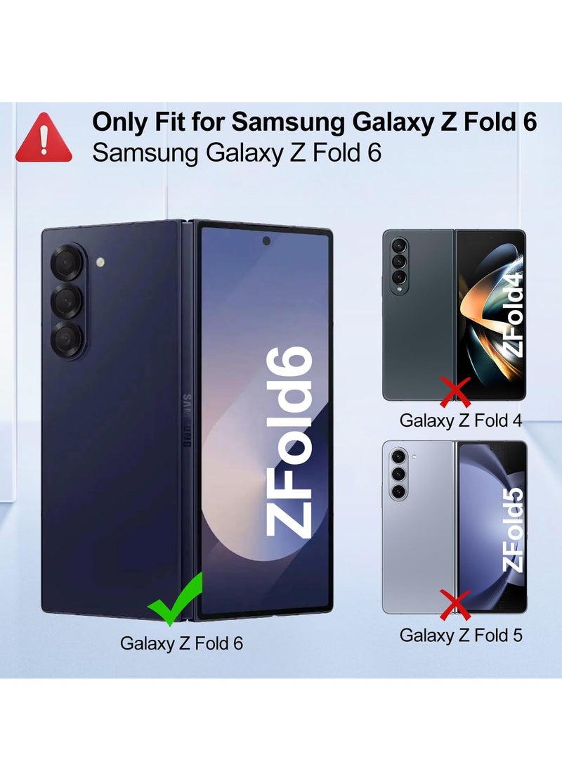 جراب GKK لهاتف Samsung Galaxy Z Fold 6، مع واقي شاشة وغطاء كاميرا منزلق، مقاوم للصدمات، جراب صلب من البولي كربونات لهاتف Samsung Galaxy Z Fold 6. فضي - Image 2