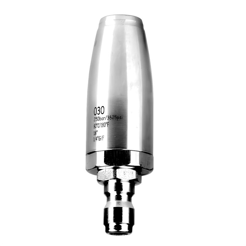 KZU Turbo Nozzle Pressure Washer Tip, SUS 304 Stainless Steel Power Washer Turbo Spray Nozzle with 1/4" Quick Connector for Pressure Washer Surface Cleaner, 3600 PSI 360Â° Rotating 3.0 Orifice 4.0 GPM - Image 1