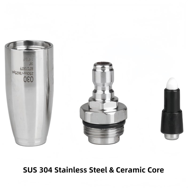 KZU Turbo Nozzle Pressure Washer Tip, SUS 304 Stainless Steel Power Washer Turbo Spray Nozzle with 1/4" Quick Connector for Pressure Washer Surface Cleaner, 3600 PSI 360Â° Rotating 3.0 Orifice 4.0 GPM - Image 2