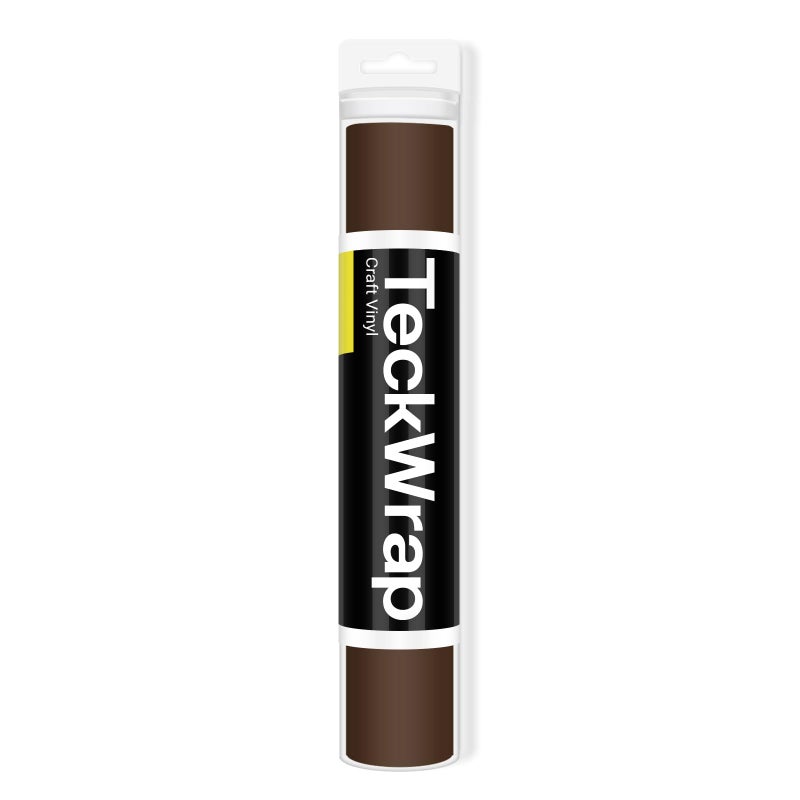 TECKWRAP 001 Vinyl Matte Permanent Adhesive Vinyl for Craft Decal Projects 12 x 10ft Matte Coffee Brown