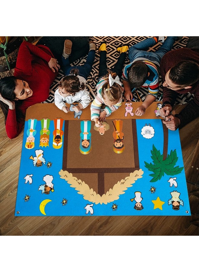 WATINC 42Pcs Easter Jesus Crucifixion Resurrection Felt Story Board Set, Storytelling Party Supplies He is Risen Preschool Large Wall Storyboard, Early Learning Play Kit for Toddlers Kids - Image 4