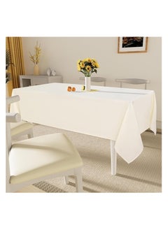 Generic Heavy Duty Vinyl Table Cloth, 152 x 305 cm Waterproof Anti-Scratch Polyester Table Cover, Washable OffWhite Color Fabric for Dining, Parties, Outdoor, Wrinkle Resistant  - Image 2