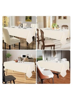 Generic Heavy Duty Vinyl Table Cloth, 152 x 305 cm Waterproof Anti-Scratch Polyester Table Cover, Washable OffWhite Color Fabric for Dining, Parties, Outdoor, Wrinkle Resistant  - Image 5