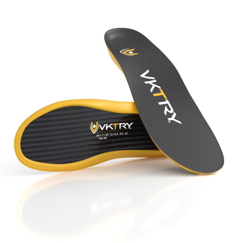 نعل أداء VKTRY الذهبي من ألياف الكربون - إدخالات مخصصة للأحذية غير المدببة - كرة السلة، الكرة الطائرة، رياضات المضرب، الجري والمزيد - اجري أسرع، اقفز أعلى، استعد بشكل أسرع، احمِ نفسك من الإصابات