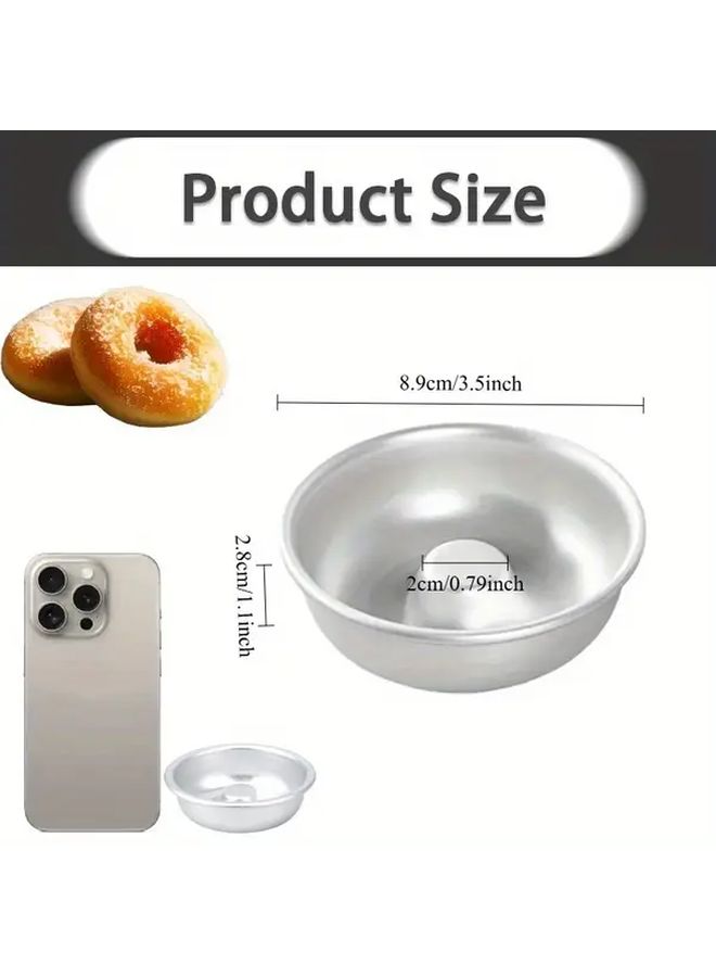 6pcs Nonstick Mini Donut Baking Pan Set Anodised Aluminium Round Mold - Image 3