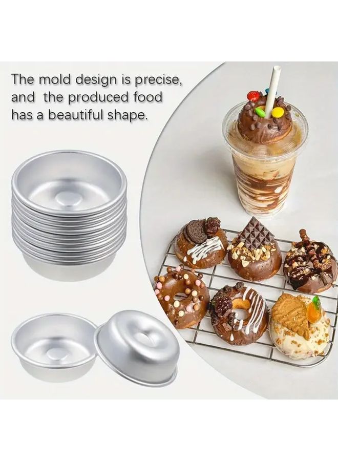 6pcs Nonstick Mini Donut Baking Pan Set Anodised Aluminium Round Mold - Image 2