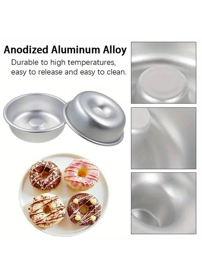 6pcs Nonstick Mini Donut Baking Pan Set Anodised Aluminium Round Mold - Image 5