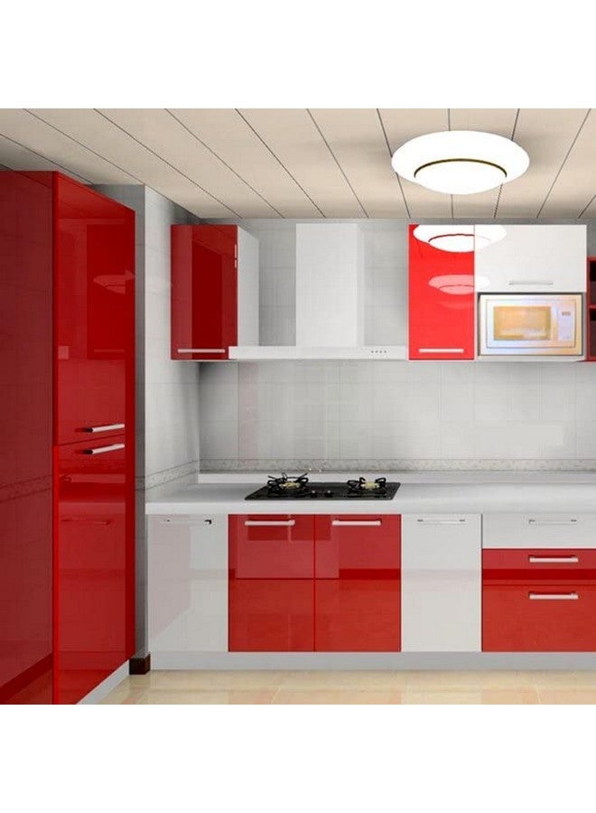 صن بيرد ورق حائط SUNBIRD ذاتي اللصق ملون مزخرف قابل للإزالة من الفينيل قابل للتقشير واللصق ديكور أثاث قديم ورق اتصال مقاوم للماء للمطبخ (18 × 48 بوصة، أحمر) - Image 5