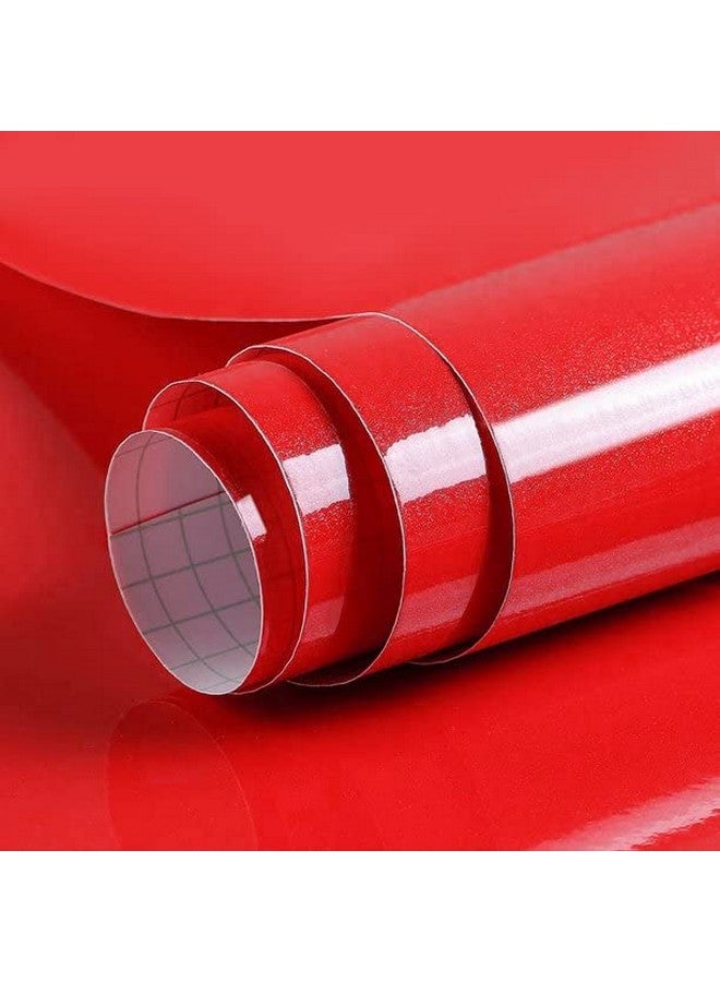 صن بيرد ورق حائط SUNBIRD ذاتي اللصق ملون مزخرف قابل للإزالة من الفينيل قابل للتقشير واللصق ديكور أثاث قديم ورق اتصال مقاوم للماء للمطبخ (18 × 48 بوصة، أحمر) - Image 1