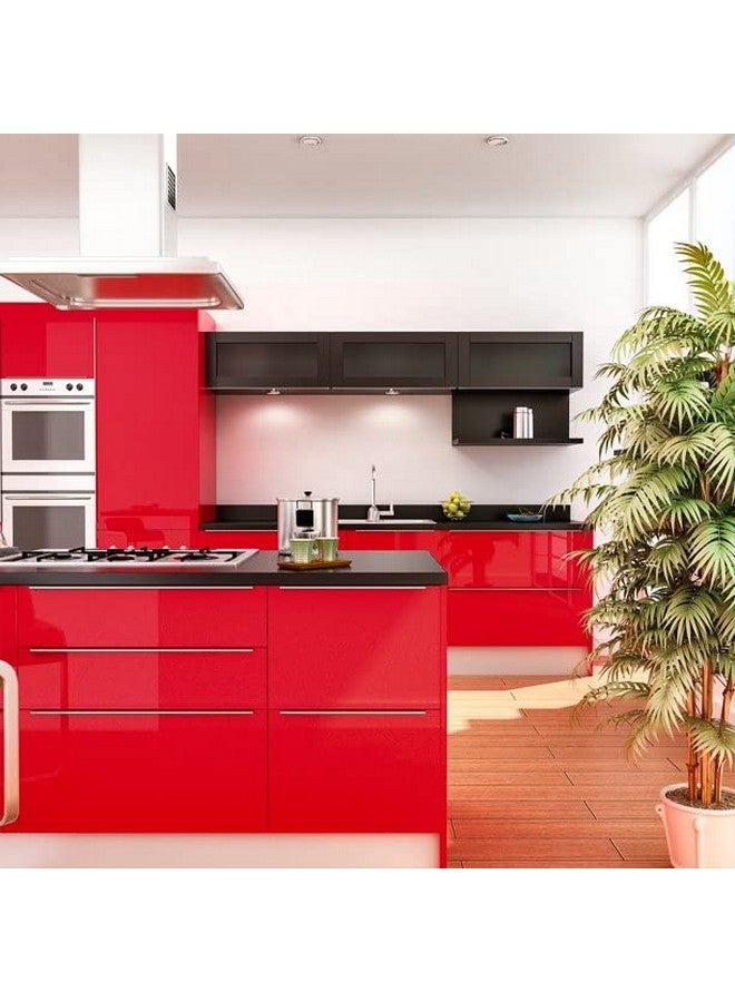 صن بيرد ورق حائط SUNBIRD ذاتي اللصق ملون مزخرف قابل للإزالة من الفينيل قابل للتقشير واللصق ديكور أثاث قديم ورق اتصال مقاوم للماء للمطبخ (18 × 48 بوصة، أحمر) - Image 4