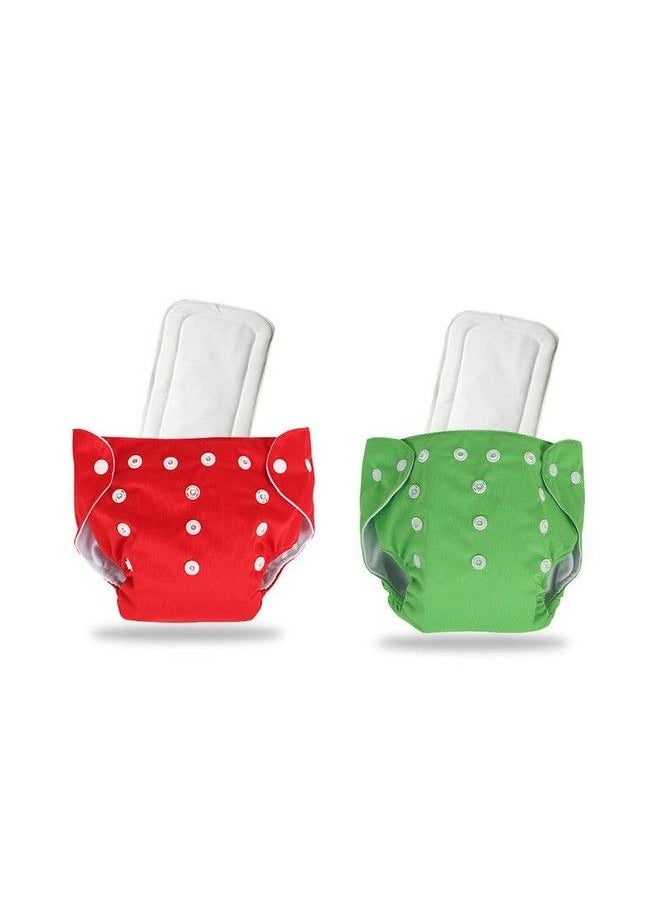 Chinmay Kids Combo Of Reusable Baby Washable Cloth Diaper Nappies With Multi Layered Microfibre Baby Insert Pads (Red & Green) (Set Of 2) (Assorted Colours)  - Image 2