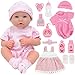 UNICORN ELEMENT 14 Inch Baby DollBaby Dolls with 15 Piece Accessories Set Soft Body Baby Girl Doll with Bottle Pacifier Clothes and Hats Gift Box for Toddlers Ages 3 4 5 - Image 2