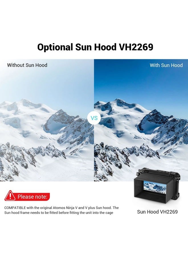 SMALLRIG Monitor Cage for Atomos Ninja V,Built-in NATO Rail and HDMI Cable Clamp Monitor Cage 2209 - Image 4