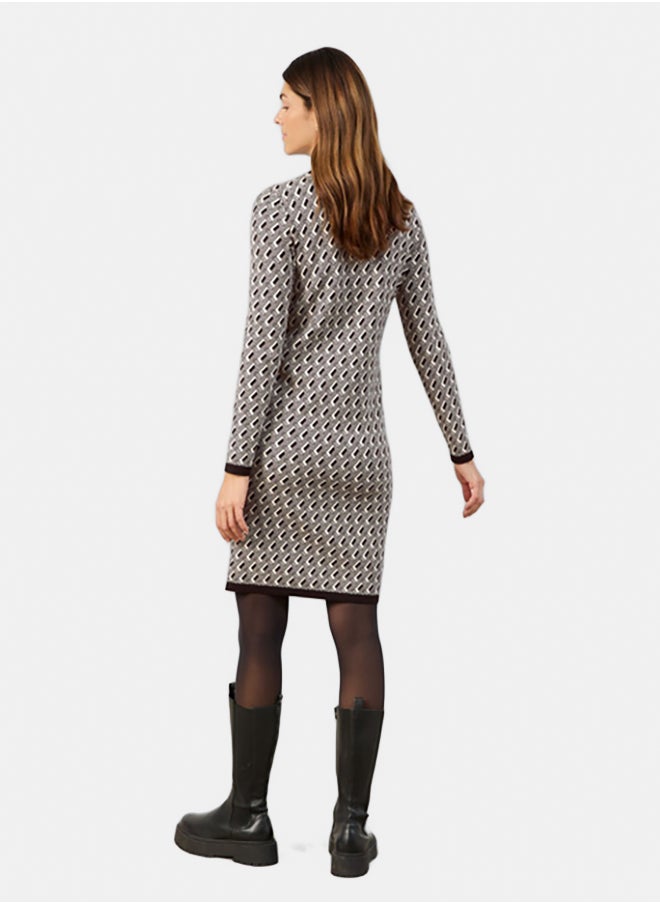 GERRY WEBER Elegant Knitted Dress With A Jacquard Pattern  - Image 2