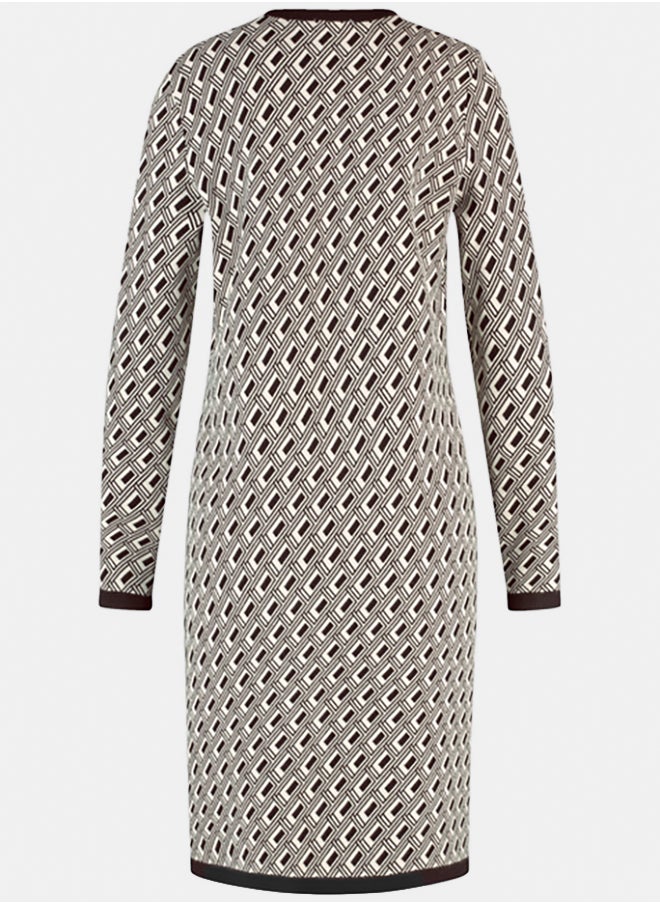 GERRY WEBER Elegant Knitted Dress With A Jacquard Pattern  - Image 5