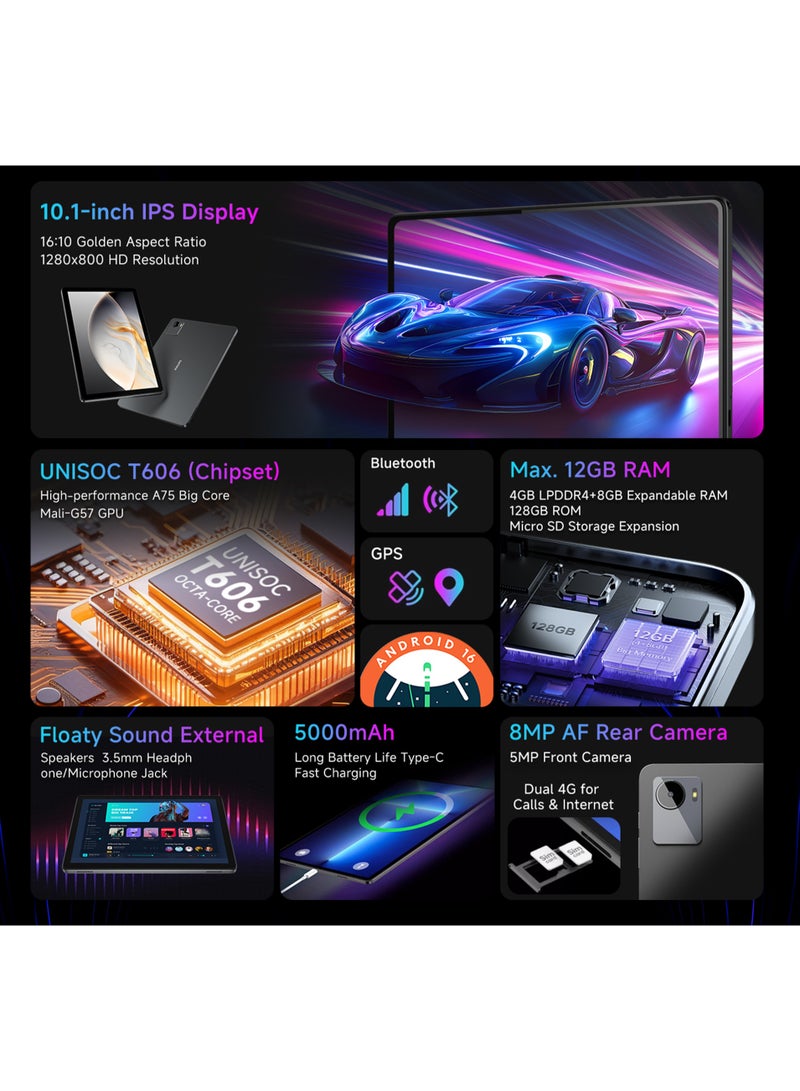 Philips T7305 Tablet 2025 10.1inch Android 16 Unisoc T606 4GB RAM  128GB LTE Phone Call Tablets - Image 3