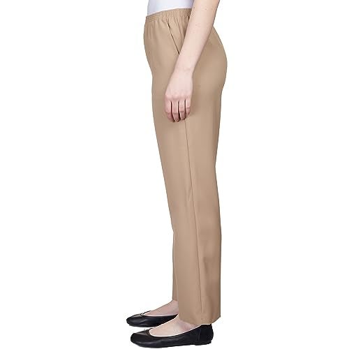 Alfred Dunner Women's Poly Proportioned Short Pant, Tan, 10 Petite - Image 5