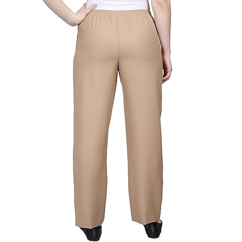 Alfred Dunner Women's Poly Proportioned Short Pant, Tan, 10 Petite - Image 3