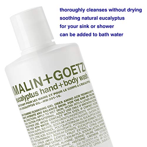 (MALIN+GOETZ) Malin + Goetz Eucalyptus Hand + Body Wash natural cleansing, purifying, hydrating hand & body wash. all skin types, dry, irritated, sensitive. No stripping/irritation. Cruelty-free & vegan 16 Fl oz - Image 2