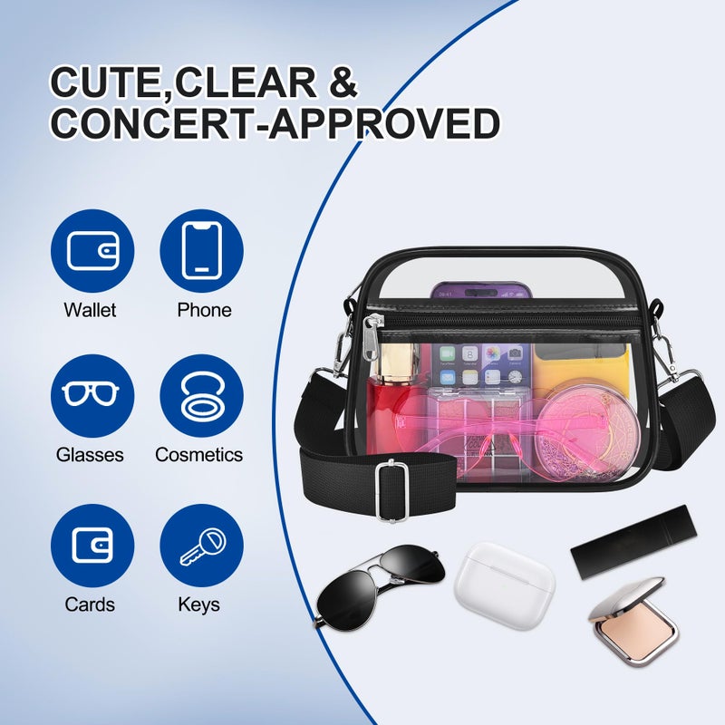 Oraben Stadium Approved Clear Bag for Stadium Events, Clear Satchel Handbags with Adjustable Strap, Small Clear Purse Crossbody Bag, Transparent PVC Security Bag for Concert, Sports, Festival - Image 4