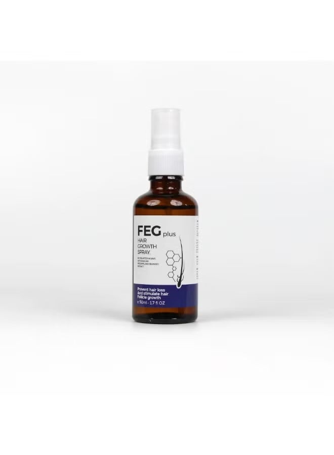 FEG Plus Hair Growth Spray 50ml | Hair & Beard Growth Serum for Men & Women | Supports Thicker, Stronger & Healthier Hair | With Minoxidil, Biotin & Seaweed Extract - Image 2