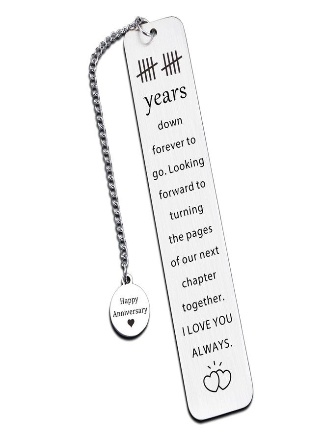 KINMES 10th Anniversary Tin Gifts for Him Her - 10 Year Wedding Bookmark for Husband Wife, Romantic Ten Year Wedding Gift for Husband, Couples 10th Anniversary Milestone, Tin or Aluminum Gifts for 10th - Image 1