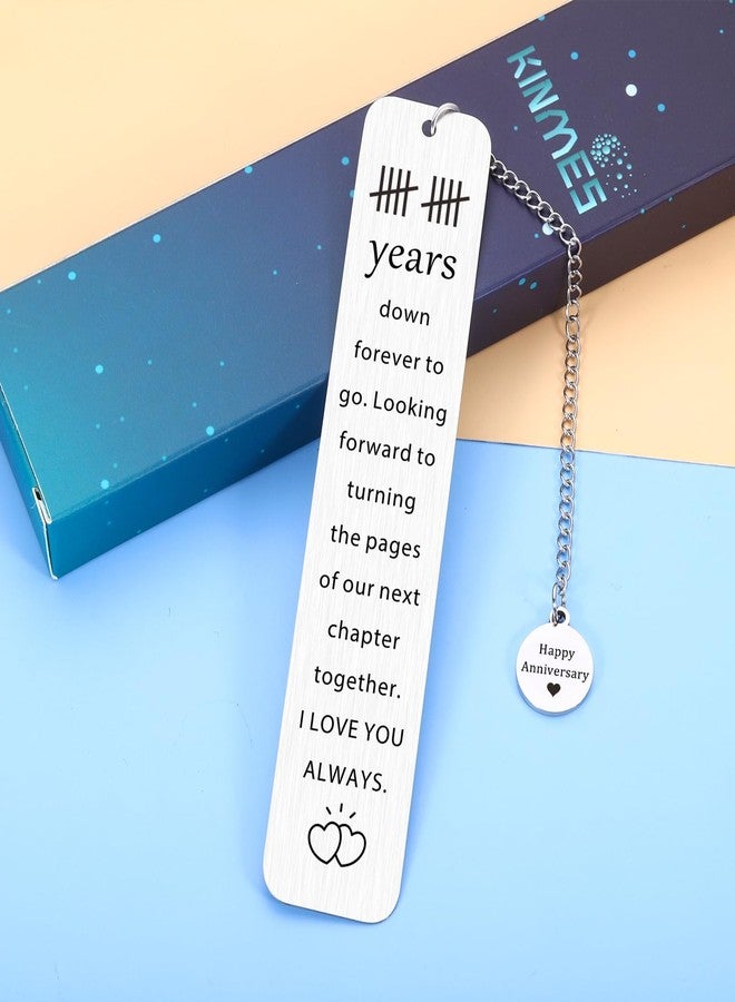 KINMES 10th Anniversary Tin Gifts for Him Her - 10 Year Wedding Bookmark for Husband Wife, Romantic Ten Year Wedding Gift for Husband, Couples 10th Anniversary Milestone, Tin or Aluminum Gifts for 10th - Image 5