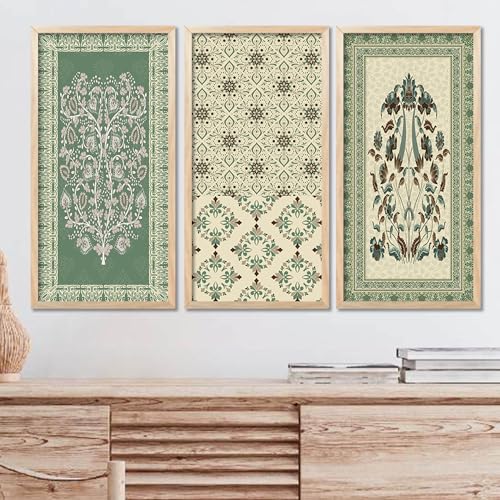 walllane Traditional Art Painting with Frame for Living Room | Indian Art Pichwai Wall Décor Paintings | Painting for wall Decoration set of 3 (10x19 inch, I) - Image 1