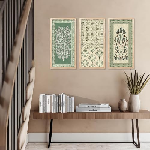 walllane Traditional Art Painting with Frame for Living Room | Indian Art Pichwai Wall Décor Paintings | Painting for wall Decoration set of 3 (10x19 inch, I) - Image 5