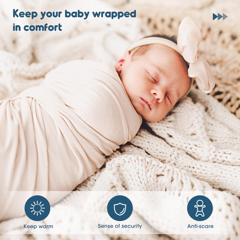 GRSSDER 2 Pack Newborn Swaddle Blanket, Ultra Soft Stretchy Jersey Knit Extra Large Size 33 x 44 Receiving Blankets for Easy Swaddling Baby Snug and Cozy - Image 2