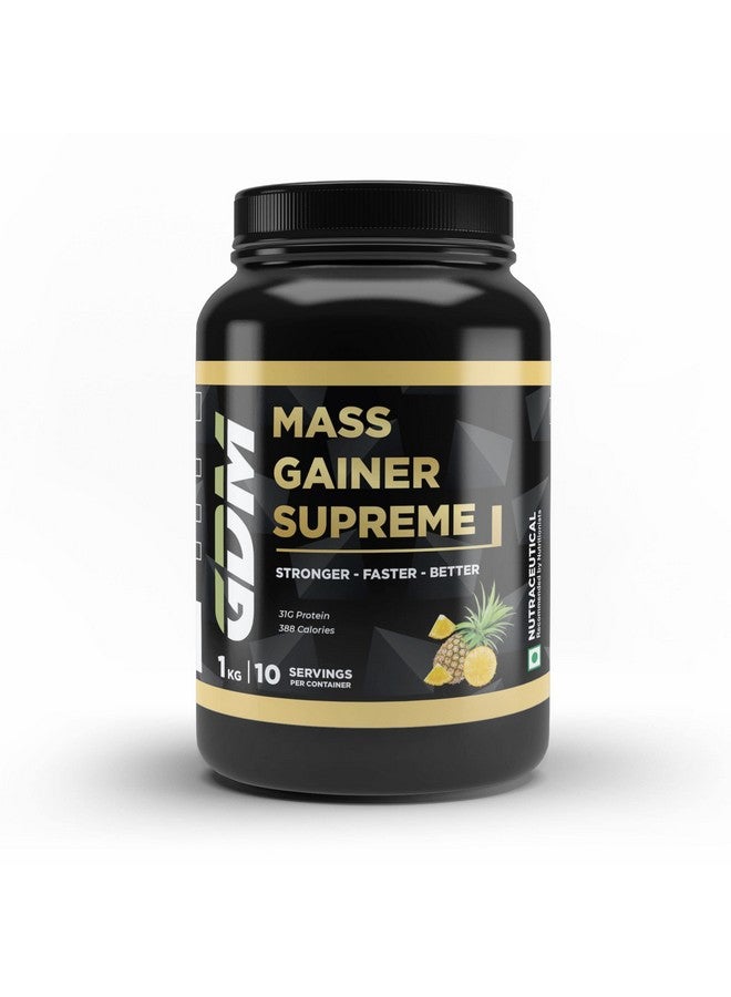 جي دي أم مكمل غذائي رياضي لزيادة الوزن مع نسبة عالية من البروتين بنكهة الأناناس | 1 كجم (10 حصص) - Image 1