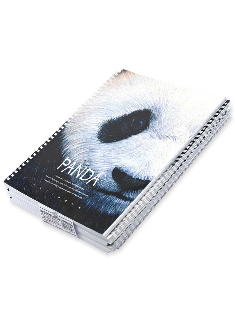 FIS Pack Of 5 Spiral Soft Cover Notebook, 96 Sheets A4 Panda Design 4 -FSNBSSCA496-PAN4 - Image 3