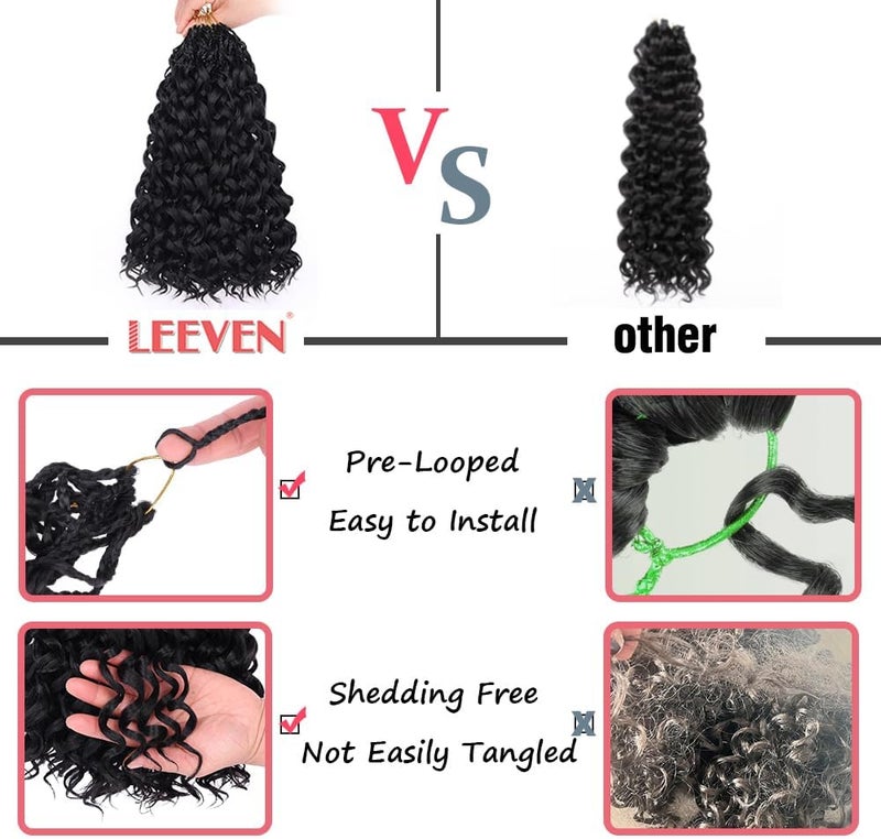 Leeven Gogo Curl Crochet Hair 10 Inch 8 Packs Ombre Honey Blonde Pre Looped Ocean Wave Crochet Hair Short Curly Bohemian Crochet Box Braids Synthetic Water Wave Braiding Hair for Women Girl Kids - Image 4