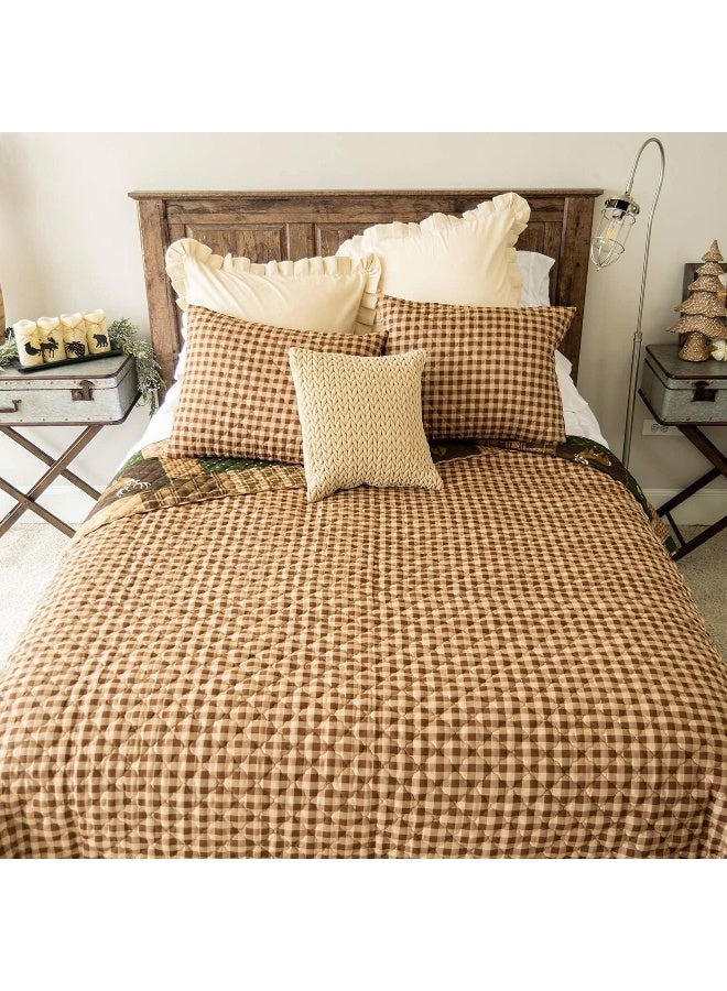 Donna Sharp FullQueen Bedding Set  3 Piece  Green Forest Lodge Quilt Set with FullQueen Quilt and Two Standard Pillow Shams  Fits Queen Size and Full Size Beds  Machine Washable - Image 3
