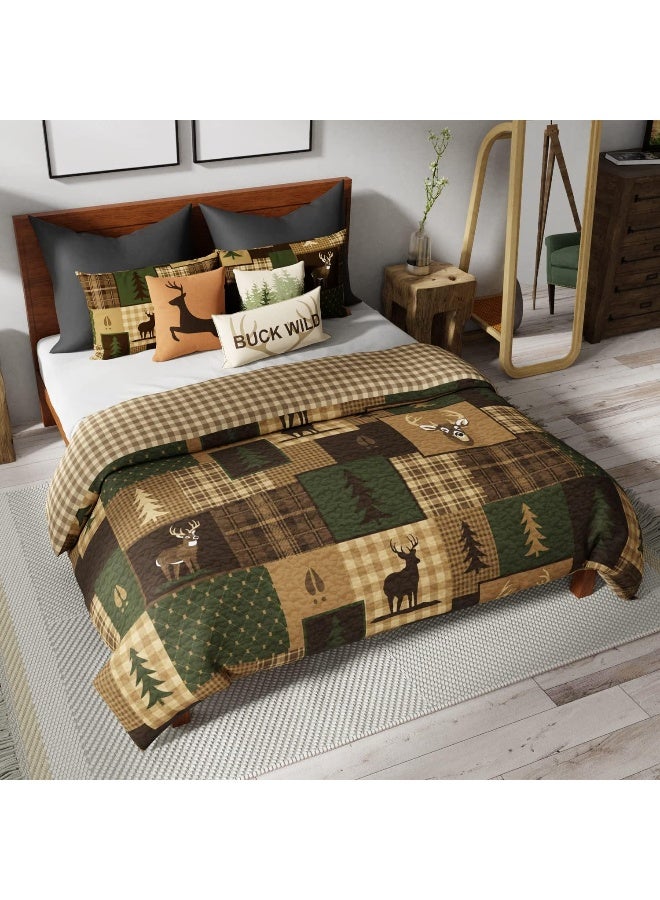 Donna Sharp FullQueen Bedding Set  3 Piece  Green Forest Lodge Quilt Set with FullQueen Quilt and Two Standard Pillow Shams  Fits Queen Size and Full Size Beds  Machine Washable - Image 4