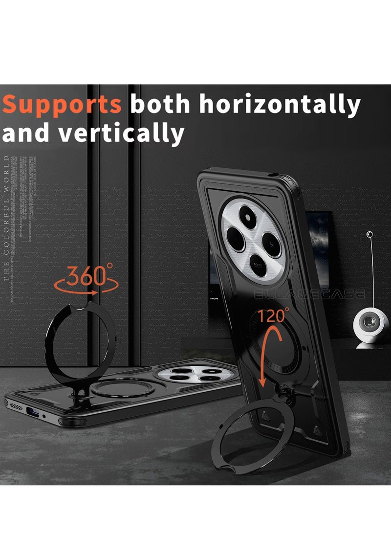 ELLAGECASE Protective Case with Ring for Xiaomi Redmi Note 14C 4G, Rugged Drop Protection, Horizontal and Vertical Stand Capability, Solid Camera Protection, Balanced Support, and Perfect Compatibility with Magnetic Accessories  - Image 4